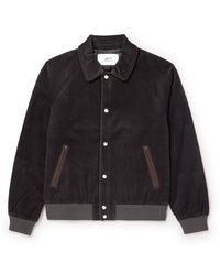 MR P. - Suede-trimmed Cotton-corduroy Varsity Jacket - Lyst