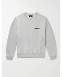 Balenciaga - Logo-embroidered Cotton-jersey Sweatshirt - Lyst