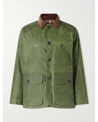 Drake's - Barn Corduroy-trimmed Waxed-cotton Jacket - Lyst