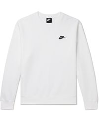 Nike Nsw Logo-embroidered Cotton-blend Jersey Sweatshirt - White