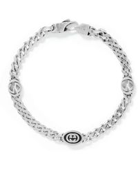 Gucci Sterling Silver And Enamel Chain Bracelet - Metallic
