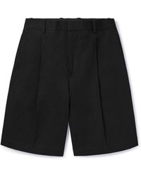 Jil Sander - Wide-leg Pleated Cotton-canvas Shorts - Lyst