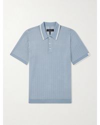 Rag & Bone - Harvey Ribbed Cotton-Blend Polo Shirt - Lyst