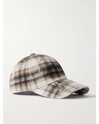 Acne Studios - Karierte Baseballkappe aus Baumwoll-Twill mit Logoapplikation in Distressed-Optik - Lyst