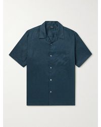 Theory - Noll Camp-collar Linen Shirt - Lyst