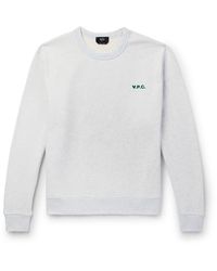 A.P.C. - Logo-print Organic Cotton-jersey Sweatshirt - Lyst