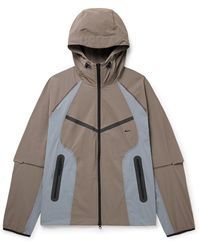 Nike - Tech Logo-Print Panelled Stretch-Nylon Hooded Jacket - Lyst