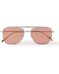 Mr. Leight - Novarro Aviator-style Silver-tone Sunglasses - Lyst