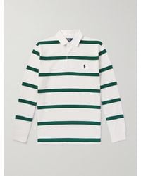 Polo Ralph Lauren - Wimbledon Logo-embroidered Striped Cotton-jersey Rugby Shirt - Lyst