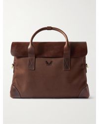 Bennett Winch - Cotton-Canvas And Full-Grain Leather Briefcase - Lyst