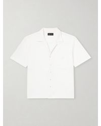 Les Tien - Camp-Collar Garment-Dyed Structured-Piqué Jersey Shirt - Lyst