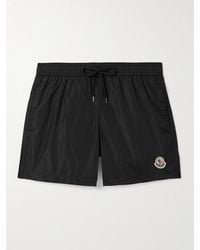 Moncler - Straight-Leg Mid-Length Logo-Appliquéd Swim Shorts - Lyst