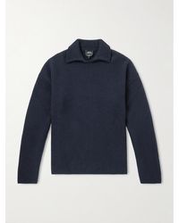 A.P.C. - Oversized Ribbed Wool And Cashmere-Blend Polo Sweater - Lyst