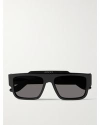 Gucci - Sonnenbrille mit eckigem Rahmen aus recyceltem Azetat - Lyst