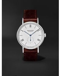 Nomos - Ludwig Hand-Wound 38Mm Stainless Steel And Leather Watch, Ref. 237 - Lyst