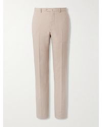 Caruso - Slim-fit Tapered Slub Silk And Linen-blend Suit Trousers - Lyst
