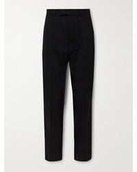 ZEGNA - Straight-Leg Pleated Cotton And Wool-Blend Twill Trousers - Lyst