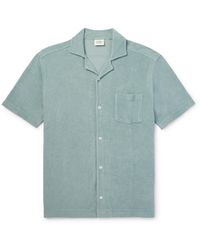 Hartford - Camp-collar Garment-dyed Cotton-terry Shirt - Lyst