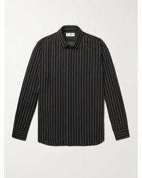 Saint Laurent - Pinstriped Silk-georgette Shirt - Lyst