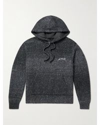 Amiri - Logo-embroidered Space-dyed Knitted Hoodie - Lyst