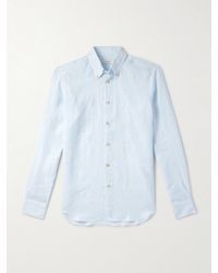 Boglioli - Hemd aus Leinen mit Button-Down-Kragen - Lyst