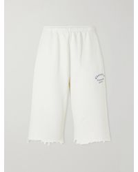 Willy Chavarria - Community Center Distressed Logo-Print Cotton-Jersey Shorts - Lyst