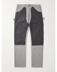 CHERRY LA - Straight-leg Double-knee Cotton-canvas Trousers - Lyst