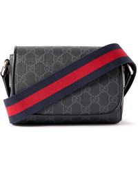 Gucci - Ophidia Mini Leather-Trimmed Monogrammed Coated-Canvas Messenger Bag - Lyst