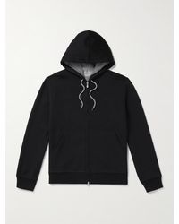 Brunello Cucinelli - Cotton-Blend Jersey Zip-Up Hoodie - Lyst