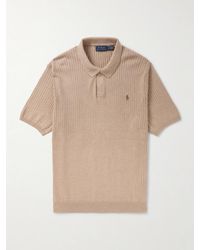 Polo Ralph Lauren - Logo-Embroidered Ribbed Cotton Polo Shirt - Lyst