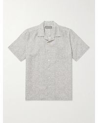 Canali - Camp-Collar Printed Linen And Cotton-Blend Shirt - Lyst
