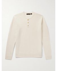Slowear - Incotex Zanone Slim-fit Ribbed Virgin Wool Henley Sweater - Lyst
