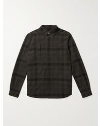 Rick Owens - Checked Brushed Cotton-twill Overshirt - Lyst