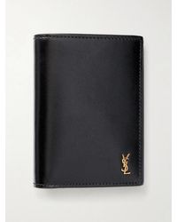 Saint Laurent - Tiny Cassandre Logo-Appliquéd Leather Bifold Wallet - Lyst