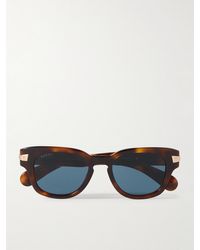 Gucci - Sonnenbrille mit D-Rahmen aus Azetat in Schildpattoptik mit goldfarbenen Details - Lyst