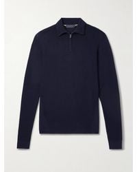 Sease - Waffle-Knit Virgin Wool Half-Zip Sweater - Lyst