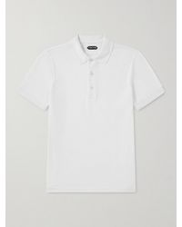 Tom Ford - Slim-Fit Lyocell And Cotton-Blend Piqué Polo Shirt - Lyst