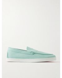Christian Louboutin - Varsiboat Logo-embossed Suede Loafers - Lyst
