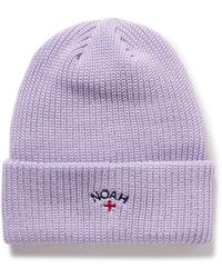 Noah - Core Logo-embroidered Ribbed-knit Beanie - Lyst