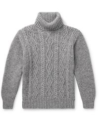Inis Meáin - Cable-knit Donegal Merino Wool And Cashmere-blend Rollneck Sweater - Lyst