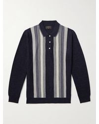 Beams Plus - Striped Wool Polo Shirt - Lyst