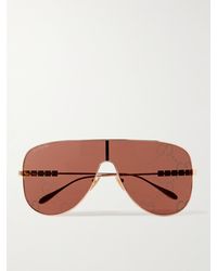 Gucci - Aviator-style Rose Gold-tone Sunglasses - Lyst