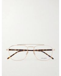 Saint Laurent - Pilot Viator-Style-Tone Optical Glasses - Lyst