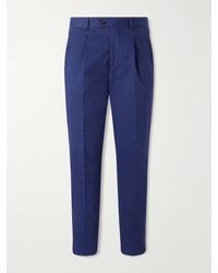 Brunello Cucinelli - Straight-Leg Pleated Cotton-Blend Twill Suit Trousers - Lyst