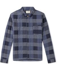 Folk - Patch Checked Cotton-Blend Shirt - Lyst