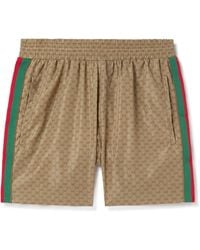 Gucci - Mens Camel, Ebony, Mix GG-pattern Drawstring-waistband Swim Shorts 38 - Lyst