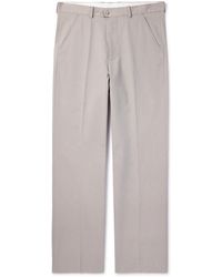Our Legacy - Darien Straight-leg Pleated Striped Cotton-blend Trousers - Lyst