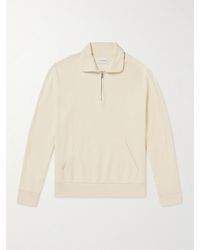 Club Monaco - Half-zip Ribbed Cotton Sweater - Lyst