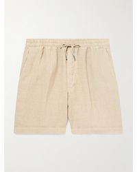 Altea - Samuel Straight-Leg Linen Drawstring Shorts - Lyst