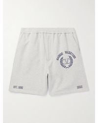 Valentino Garavani - Varsity Straight-Leg Logo-Print Cotton-Jersey Shorts - Lyst